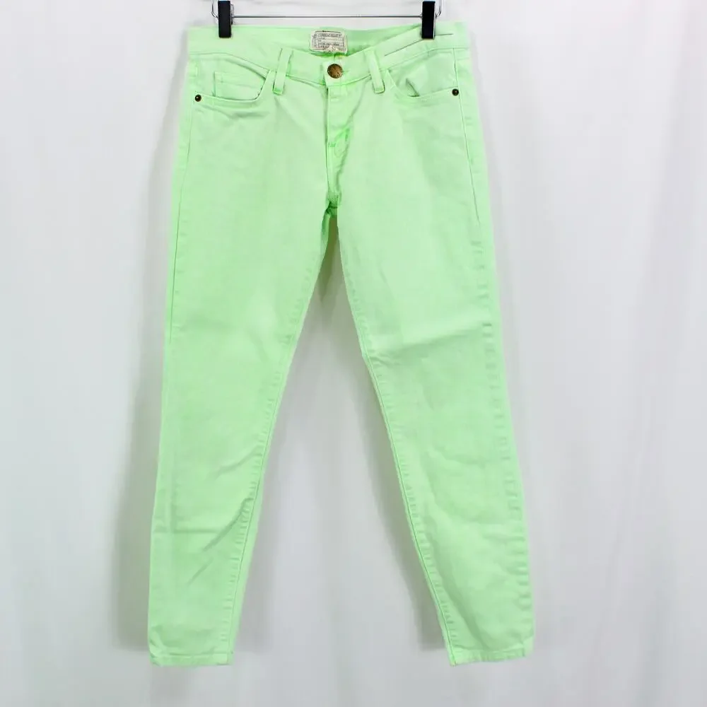 CURRENT / ELLIOT Lime Green The Stiletto Denim Skinny Jeans